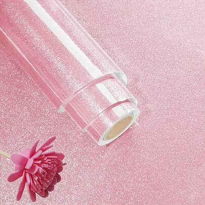 1 rotolo di carta da parati autoadesiva lucida e brillante - carta da parati adesiva rimovibile, facile da pulire, adatta per armadi da cucina, piani di lavoro, camere da letto, armadi, tavoli e rinnovo di mobili (rosa, nero, bianco), film colorato fai-da-te con effetto texture, effetto flash, decorazione per la casa, decorazione per la stanza, adesivi murali rimovibili, decorazione per il bagno