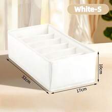 1Pc White Underwear Sock Drawer Organizer 1-Pack, Dispenser Underwear Organizer 20 Compartment Fabric Dresser Drawer Organizer Storage Box Socks, Underwear, Handkerchiefs, Ties. - White - View 14