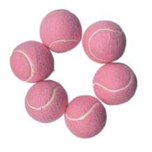 6pcs/Set High Elasticity Durable Tennis Balls, Suitable For Training, Fitness And Pet Massage, Suitable For Youth Competition - Pink - View 5
