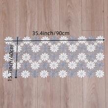 HXARTMIS 1件,灰白双色镂空蕾丝小雏菊桌旗,四季皆宜。采用机织涤纶面料制成。桌旗,现代风格,桌旗,餐桌中心装饰,现代餐桌中心装饰,早餐餐垫,家具垫。 - 白灰 - 查看 10