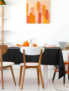 Black Plastic Table Cloth 54" X 108", Disposable Tablecloths Rectangle Table Cover, Plastic Tablecloths For Parties Halloween Decorations - Black - View 3