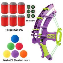 1 件蓝色弓箭玩具套装带泡沫球、EVA 目标室内/户外射击玩具套装适合 3-6 岁儿童、5 岁男孩玩具、5 岁女孩玩具、8 岁女孩玩具