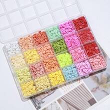 4200 piezas de cuentas de arcilla para hacer pulseras, kit de 28 colores, cuentas redondas planas de arcilla polimérica tipo espaciador "heishi" para la fabricación de joyas, para niñas