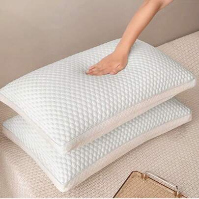 2pc Cooling Tofu Pillow, Double-Sided Reversible Cover, Breathable And Cool Fabric, 63 * 42 * 22 High