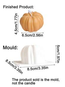 5 件感恩节南瓜蜡烛模具，秋季香味茶蜡烛模具，适用于蜡烛、芳香疗法、肥皂制作、家居装饰、节日派对、万圣节装饰（不含蜡烛） - 彩色 - 查看 3