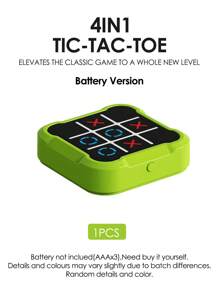 1pc Kids 4IN1 TIC TAC TOE Game Toy 1V1 Battle,Whack-A-Mole,Memory Challenge Party Board Puzzle Game Console For Boys Girls Christmas Gifts