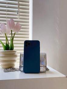 Bolso mini texturizado, bolso cruzado de cadena versátil de moda de verano 2025, bolso cuadrado mini elegante - Plateado - Ver 4