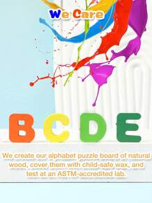 3 合 1 幼儿木制拼图，木制字母数字形状拼图，幼儿学习拼图玩具，适合儿童，3 合 1 幼儿拼图，年龄 3-10 岁。 - 彩色 - 查看 7