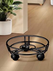 直径27厘米可移动花盆架带轮落地盆栽收纳架适用于室内外庭院盆栽装饰