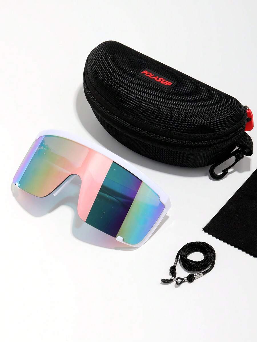 POLASUP 1 set de gafas reflectantes plateadas de ciencia ficción extragrandes para parabrisas de moto, gafas de moda para hombre y mujer, estilo steampunk punk, estampado de leopardo Y2K, sin montura, tintadas, gafas de moda clásicas vintage, estilo retro, lujosas, montura grande, montura media cuadrada ovalada de metal, ideales para conducir, pescar, acampar, andar en bicicleta, senderismo y correr. Gafas decorativas. - Multicolor - Ver 1