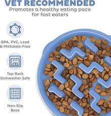 Local Delivery- Outward Hound Fun Feeder Slo Bowl, Slow Feeder Dog Bowl, Medium/Mini, Turquoise - 藍色 - 查看 7