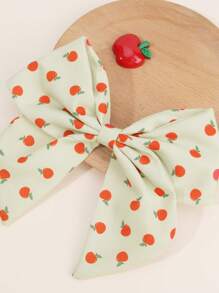 1pc Back To School Hair Bows For Students Pencil Apple Pattern Bow Alligator Clips Cute Pencil Apple Printed Bow Hair Clips For First Day Of School Term Begins Gifts Bow Barrettes Teens Hair Accessories