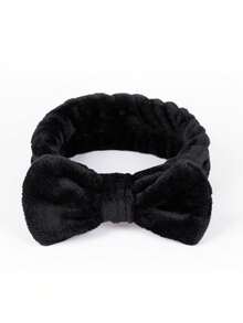 1 faixa de cabeça com laço preto para mulheres, faixa de cabeça para maquiagem para spa, faixa de cabeça com laço de microfibra macia para lavar o rosto, ioga, esportes, faixa de cabeça para cuidados com a pele, beleza, produtos para cuidados com a pele, spa, autocuidado, ferramentas para cuidados com a pele, cuidados com o rosto, suprimentos de estética, pele, sabonete facial, facial - Preto - Ver 1