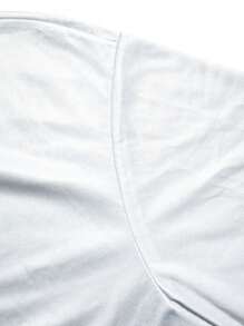 大码男士夏季休闲短袖 T 恤，复古深色风格圆领 T 恤，涤纶面料，适合运动健身