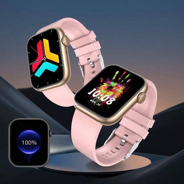 Smartwatch, 1 Rastreador de actividad física Smartwatch con función de llamada, rastreador de actividad, relojes de fitness con Bluetooth para iPhone 8 Android, dispositivos portátiles, reloj con pantalla táctil