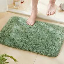 TECHMILLY Super Soft Shaggy Bathroom Rugs, Absorbent Thick Non Slip Microfiber Bath Rugs, Quick Dry Machine Washable Bath Mat For Bathroom Floor, Bathtub And Shower 17"X24"