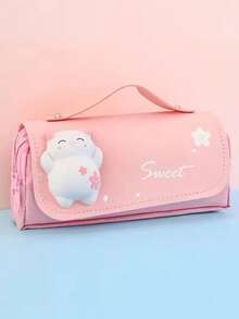 3D Kawaii Pencil Case Girls Decompression Pen Pouch Cute Waterproof School Supplies Aesthetic Organizer Box Students Stationery , Back To School Gifts - Multicolor - View 14