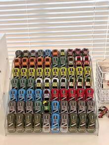 1pc Versatile Acrylic Display Stand For Toy Cars, Jewelry & More - Transparent, Multi-Tiered Organizer With Multiple Compartments - Multicolor - View 7