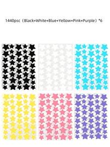 1120/840/560/280 Pcs Star Stickers, Back To School,Halloween & Christmas Decoration Stickers, Colorful Five-Pointed Star Stickers For Party, Holiday Photo Decoration, Face Decor Stickers (1 Sheet Per Color), For Decoration Only (Not For Makeup)2000/1400/160/80/40