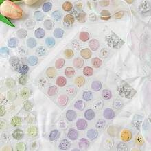 18PCS/Sheet Vintage Wax Stickers - Korean Style Scrapbook Sealing Labels For Diary, Planner, Journal Decoration, Retro Stationery Supplies, Aesthetic Ephemera For Craft And Decorative Projects