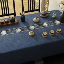 Kitchen Tablecloth - Songhe color café lino-caqui - Ver 8