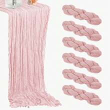 1/2/4/6 Packs Pink Bali Bohemian Table Runner, Cheesecloth Table Runner, Sheer Rustic Table Runner, Vintage Long Table Cloth For Christmas, New Year, Wedding, Bridal Shower, Birthday Party, Holiday, Home Table Centerpiece