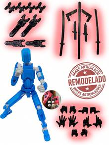 Improved Dummy 13 Articulated Doll Assembly Kit With Magnet - 藍身白 - 查看 2