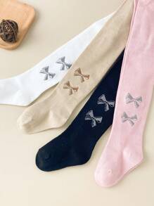 4 双适合春秋季的女童幼儿紧身裤，厚度适中，适合户外穿着。儿童婴儿女童弹力腰紧身裤 - 面料柔软，亲肤舒适。 - 彩色 - 查看 4