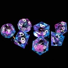Liquid Core Cat Dice Set 7Pcs With Box- Sharp Edge Cute Cat Style Resin Dice For D&D, Roleplaying Games, RPG, MTG, Table Games D20 D10 D8 D6 D4