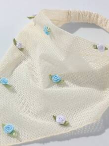 1 件女士时尚原创花卉头巾，适合夏季海滩、休闲和假日使用头巾时尚发饰头带，适合女士、学校用品、大学