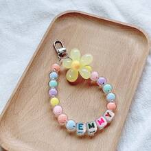 1pc Macaron Color Mixed Pearl/Flower Beads/Letter Bead Bag/Phone Charm Backpack Decor Keychain For Bag - Multicolor - View 22