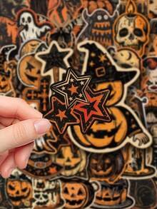 50pcs Retro Halloween Sticker Pack For Scrapbooking, Diary, Computer, Phone Case, Luggage, Guitar, Skateboard, Decor - Multicolor - View 4