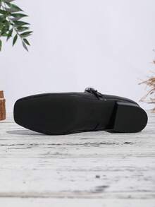 XCM Christmas Mary Jane Shoes, Women's Low-Heeled Shoes, Dress Shoes, Pumps, Low-Heeled And Chunky-Heeled Mary Jane Pumps Are Suitable For Women's Formal And Casual Wear. - 黑色 - 查看 8