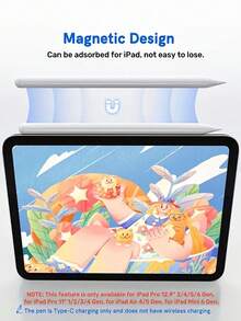 兼容 iPad Pencil 防掌误触倾斜兼容 Apple Pencil 电源显示触控笔兼容 iPad Air/Pro 13 11 2024 Pro13 Pro11 平板笔可充电电池 90mAh