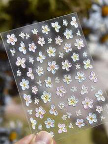 Beautizon Nailartlab 1张3D立体花卉美甲贴纸，DIY Y2K风格节日美甲装饰5D浮雕贴纸美甲贴 - 彩色 - 查看 8