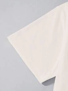 Women's Short-Sleeved T-Shirt, Humanoid Embroidered Bunny T-Shirt, Easter T-Shirt - 杏色 - 查看 2