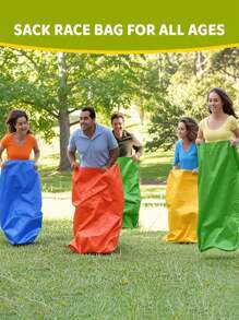 6 件/2 套 - 土豆袋赛跑和跳袋+鸡蛋勺赛跑套装，木制鸡蛋平衡接力赛 - 39.37 英寸户外家庭游戏，适合圣诞节、生日派对、嘉年华、圣诞土豆袋赛跑袋、户外派对游戏、跳袋、生日毕业典礼、派对、野外活动日、生日派对、户外家庭聚会、烧烤、万圣节派对用品 - 彩色 - 查看 6