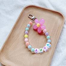 1pc Macaron Color Mixed Pearl/Flower Beads/Letter Bead Bag/Phone Charm Backpack Decor Keychain For Bag - Multicolor - View 14