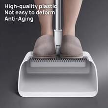 2/3pcs Multi-Surface Cleaning Kit] 3pcs Multi-Surface Cleaning Kit - Long Handle Broom, Floor Brush & Du Stpan Set For Home & Office - Hard Floor Sweeper With Non-Stick Hair Dustpan For Living Room, Bedroom, Bathroom, Toilet, Kitchen - White - View 4