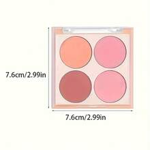 Paleta de colorete de 4 colores, paleta de maquillaje con iluminador mate color melocotón desnudo y contorno - Multicolor - Ver 6