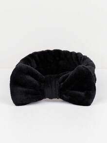 1 faixa de cabeça com laço preto para mulheres, faixa de cabeça para maquiagem para spa, faixa de cabeça com laço de microfibra macia para lavar o rosto, ioga, esportes, faixa de cabeça para cuidados com a pele, beleza, produtos para cuidados com a pele, spa, autocuidado, ferramentas para cuidados com a pele, cuidados com o rosto, suprimentos de estética, pele, sabonete facial, facial - Preto - Ver 2