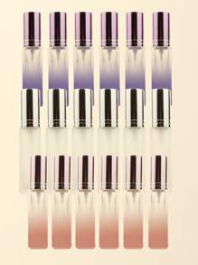 3pcs/6pcs/12pcs/18pcs 10ml Square Glass Refillable Makeup Toner Perfume Small Sample Transparent Fine Mist Spray Bottle, Black/Amber, With Funnel Atomizer, Rose Gold/Purple/Pink