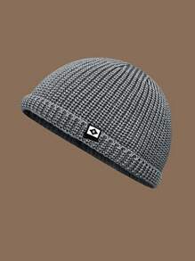 1 Stück Herren gestrickte Mütze mit Buchstickerei, lässige Streetwear Beanie Mütze