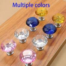 1件、2件、水晶玻璃抽屉/橱柜门把手，钻石型拉手 - 彩色 - 查看 2