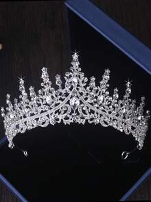 Bridal Accessories High End Bridal Crown Headwear Wedding Chain Baroque New Queen's Crown Wedding Necklace Earrings Accessories - 皇冠+項鍊+耳環套裝 - 查看 3