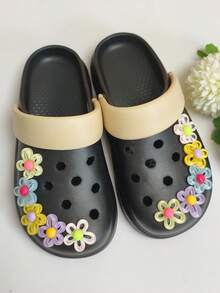 10个可爱甜美的多彩花朵DIY鞋饰，可拆卸多功能凉鞋、木屐、花园鞋装饰纽扣，适合日常穿着、购物、聚会、旅行和度假。