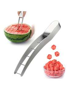 Watermelon Cutter Slicer,Stainless Steel Watermelon Cube Cutter Quickly Safe Watermelon Knife,Fun Fruit Knives Salad Melon Baller For Kitchen Gadget - 1 cái - Xem 3