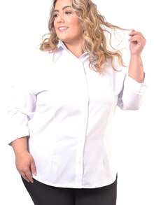 Women's 3/4 Sleeve T-Shirt Plus Size Gg Xgg G2 G3 - 白色 - 查看 2