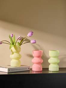 Cirelle 一片式玻璃花瓶，用于家居装饰、节日礼物、家居装饰、花瓶、餐桌装饰、生日毕业、新年、圣诞节、拉玛餐桌装饰、B&B 装饰、婚礼装饰、乔迁礼物、办公室/书房用品、返校使用 - 彩色 - 查看 2