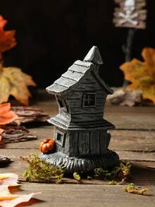 1pc Halloween Decor Black Cat Witch Ghost House Home Desktop Decoration, Resin Figurines, Suitable For Indoor Home Holiday Atmosphere, Outdoor Park Party Decorations Home Decor Room Decor - Multicolor - View 9